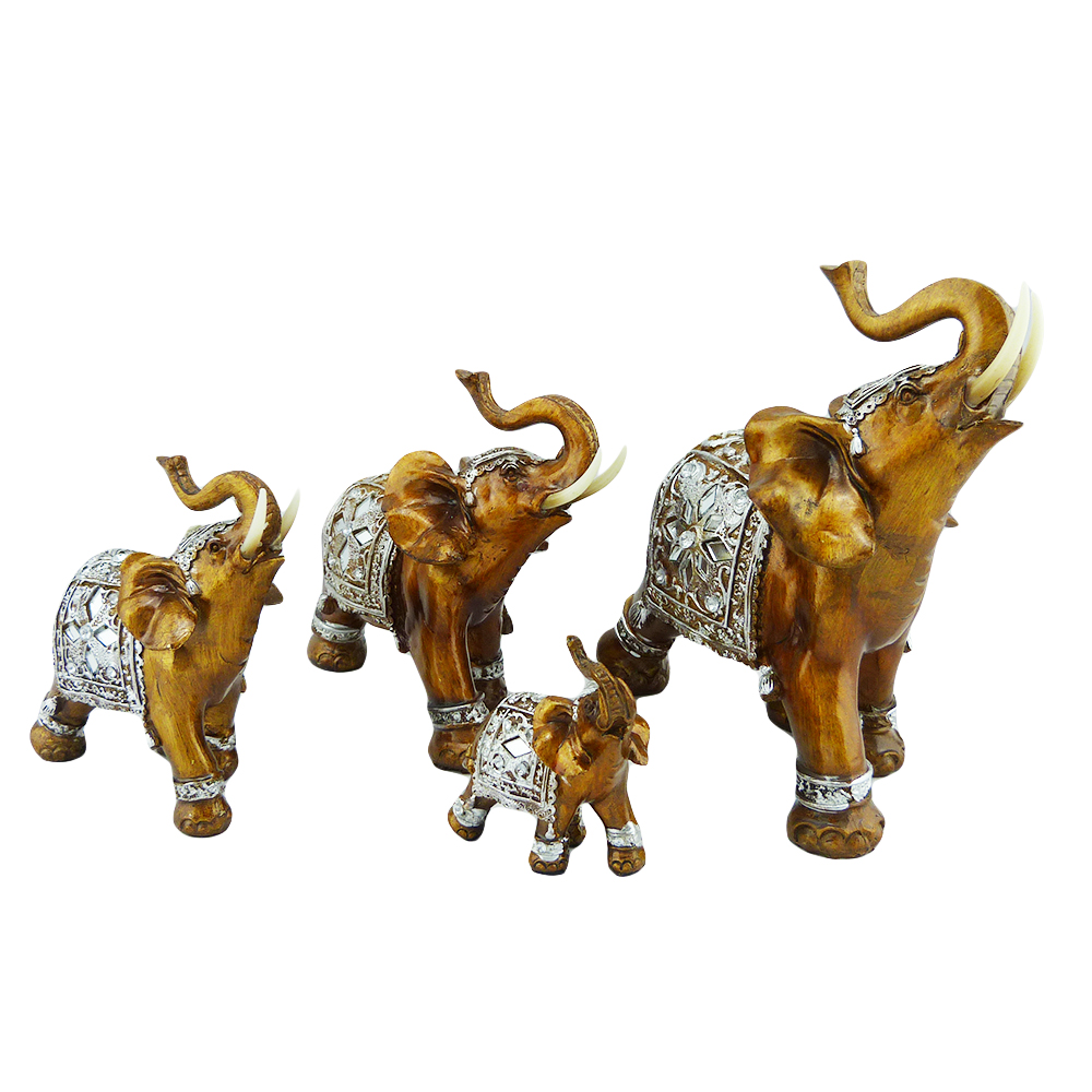 7Stk Elefanten Figuren Glückselefante Asia Tierfigur Fengshui Skulpturen Dekor